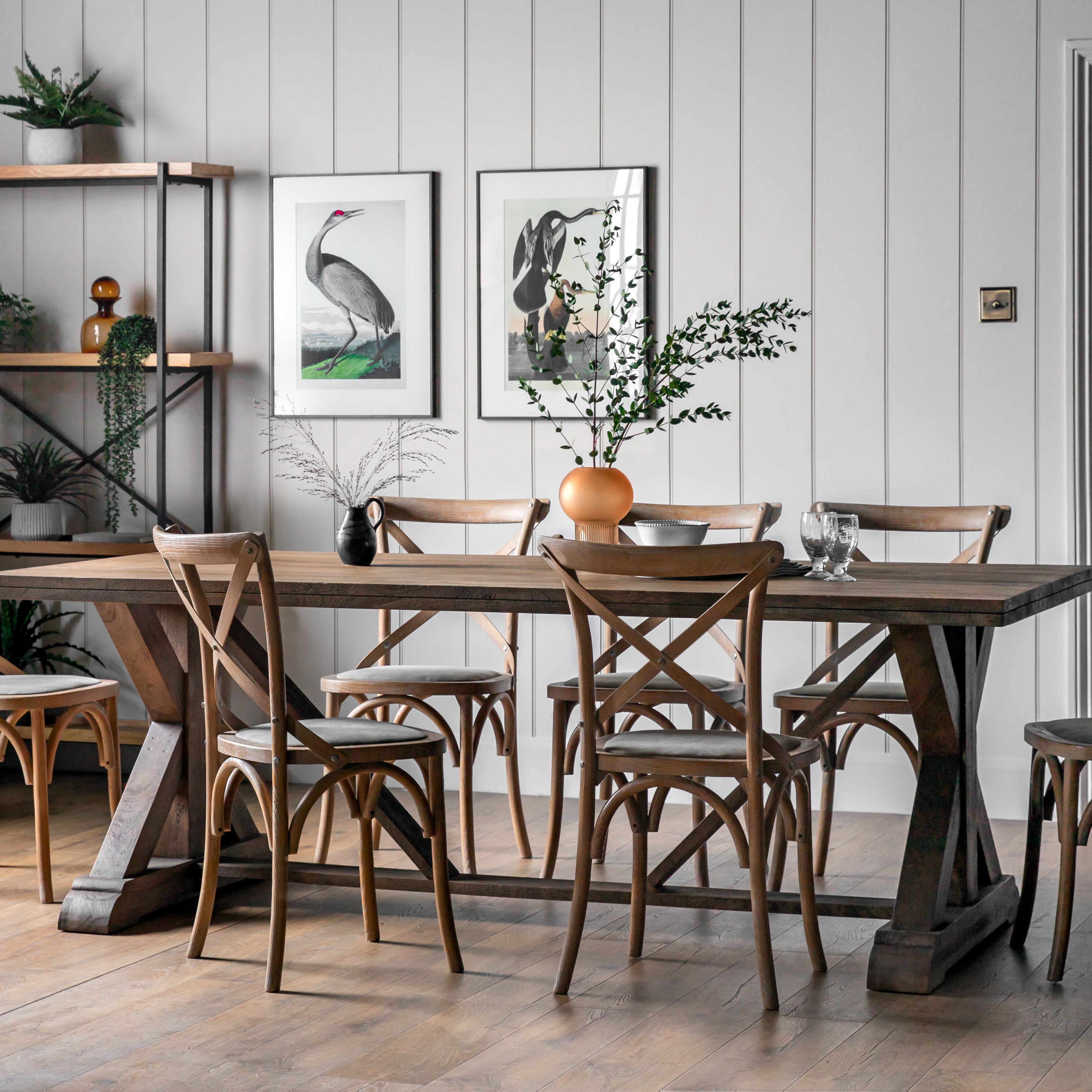 Ashbrook Carved Solid Mango Wood Rectangle Dining Table | 6-8 Seater
